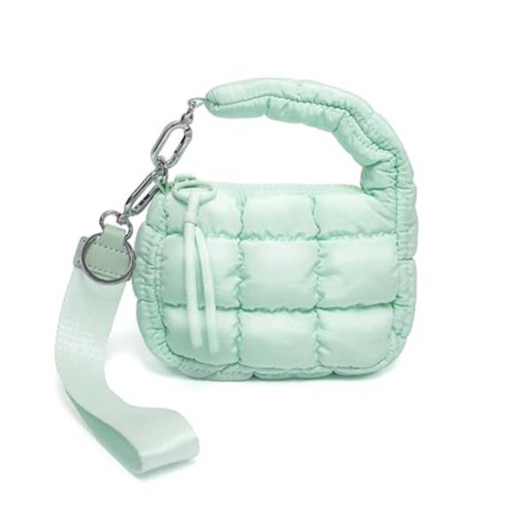 Women's Cute Mini Quilted Wristlet Gift Pouch Puffer Evening Bag